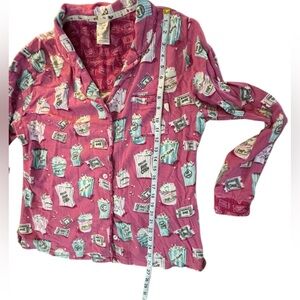 munki munki Pink Popcorn Print Pajama set